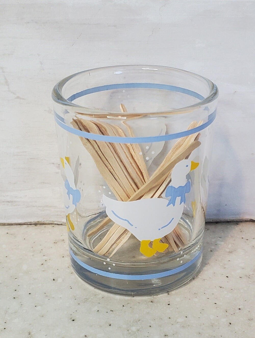 Vintage Goose Glass Votive Candle Holder Toothpick Holder Trinket Dish Grandmaco